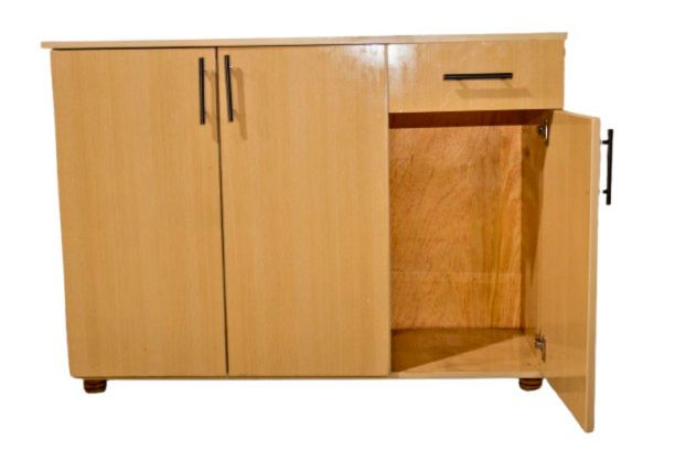 Modern Wooden Storage Cabinet – Light Oak Finish