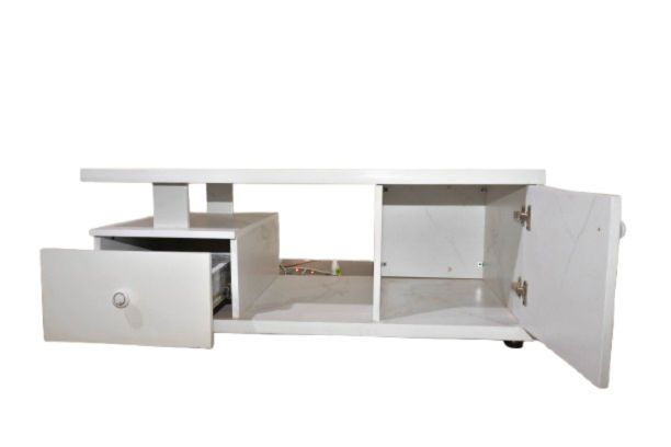 Compact Wooden Table with Integrated Side Stools