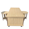 Compact Wooden Table with Integrated Side Stools